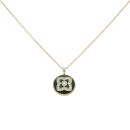 De Beers 18ct Yellow Gold 0.21ct Brilliant Cut Diamond And Green Enamel Enchanted Lotus Pendant And Chain 18"