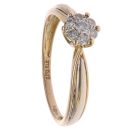 9ct Yellow and White Gold 0.20ct Brilliant Cut Diamond Cluster Ring