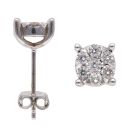 14ct White Gold 0.80ct Brilliant Cut Diamond Cluster Stud Earrings
