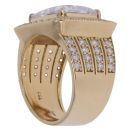 18ct Yellow Gold Cubic Zirconia Cluster Signet Ring