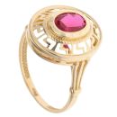 14ct Yellow Gold Red Gemstone Signet Ring