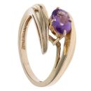9ct Yellow Gold Amethyst Single Stone Ring