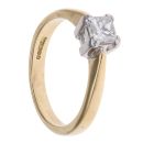 18ct Yellow Gold 0.50ct Princess Cut Diamond Solitaire Ring