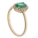 9ct Yellow Gold 0.11ct Diamond and Emerald Cluster Ring