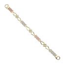 9ct Yellow, White and Rose Gold Fancy Bracelet 7.5"