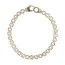 9ct Yellow and White Gold Fancy Brick Link Bracelet 8"