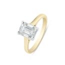 18ct Yellow Gold 2.00ct Emerald Cut Diamond Solitaire Ring G VS And Lab Grown