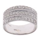 18ct White Gold 0.60ct Brilliant Cut Diamond Three Row Ring