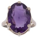 9ct Yellow Gold Amethyst Single Stone Ring