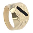 14ct Yellow Gold Black Enamel Signet Ring