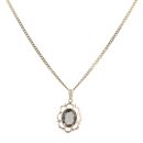 9ct Yellow Gold Smoky Quartz Pendant and Chain 18"