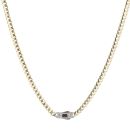 14ct Yellow Gold Monaco Curb Classic Cubic Zirconia Pave Lock Chain 16"