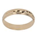 9ct Yellow Gold Patterned Wedding Band 4.15mm