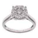 18ct White Gold 0.75ct Brilliant Cut Diamond Cluster Ring