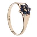 9ct Yellow Gold Sapphire Cluster Ring
