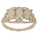 9ct Yellow Gold Opal Three Stone Ring