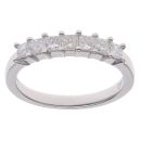18ct Yellow Gold 0.50ct Princess Cut Diamond Seven Stone Eternity Ring