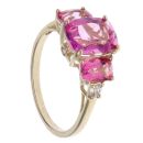 9ct Yellow Gold Cubic Zirconia and Pink Gemstone Ring