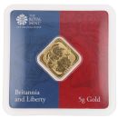 5g The Royal Mint Britannia & Liberty Sealed Ingot