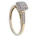 9ct Yellow Gold 0.50ct Princess Cut Diamond Cluster Ring