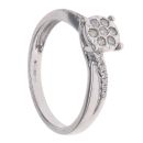 9ct White Gold 0.20ct Brilliant Cut Diamond Twist Cluster Ring