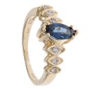 14ct Yellow Gold 0.05ct Diamond and Sapphire Fancy Ring
