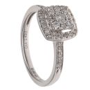 9ct White Gold 0.40ct Brilliant Cut Diamond Cluster Ring