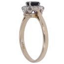 9ct Yellow Gold 0.10ct Diamond and Sapphire Cluster Ring