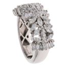 18ct White Gold 1.20ct Brilliant, Marquise And Baguette Cut Diamond Cluster Ring