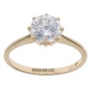 9ct Yellow Gold Cubic Zirconia Single Stone Ring