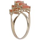 9ct Yellow Gold Coral Five Stone Ring