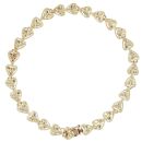 14ct Yellow Gold Patterned Heart Bracelet 7"