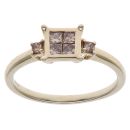 9ct Yellow Gold 0.25ct Champagne Princess Cut Diamond Cluster Ring