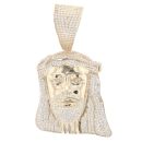 9ct Yellow Gold Cubic Zirconia Jesus Pendant