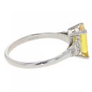 Platinum 0.12cts Diamond And Yellow Sapphire Ring