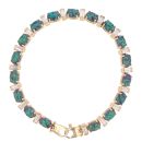 14ct Yellow Gold Cubic Zirconia and Created Opal Bracelet 7"