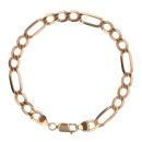 9ct Yellow Gold Figaro Bracelet 8"