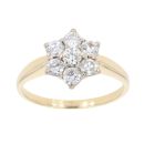 18ct Yellow Gold 1.00ct Diamond Cluster Ring
