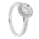 18ct White Gold 0.76cts Halo Diamond Cluster Ring