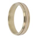 9ct Yellow Gold Grooved Edge Patterned 5mm Wedding Band