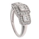 9ct White Gold 0.60ct Baguette And Brilliant Cut Diamond Cluster Ring