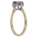 18ct Yellow Gold 0.30ct Brilliant Cut Diamond and Sapphire Cluster Ring