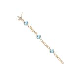 14ct Yellow Gold Blue Topaz Bracelet 7.5"