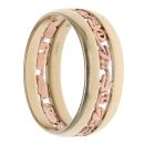 9ct Yellow and Rose Gold Clogau Three Row Ring