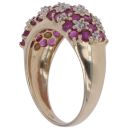 9ct Yellow Gold 0.10ct Diamond and Ruby Cluster Ring