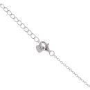 Silver Cubic Zirconia And Red Gemstone Petal Pendant And Chain 18" By Icesia