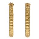 22ct Yellow Gold Patterned Hoop Earrings