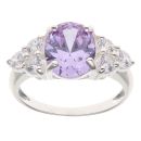 Silver Lavender and Cubic Zirconia Fancy Ring
