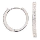 Silver Cubic Zirconia Hoop Earrings by Icesia
