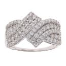 9ct White Gold 1.50ct Brilliant Cut Diamond Crossover Ring